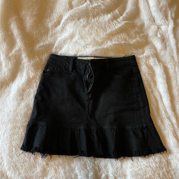 Black jean mini skirt - Picture 1 of 2